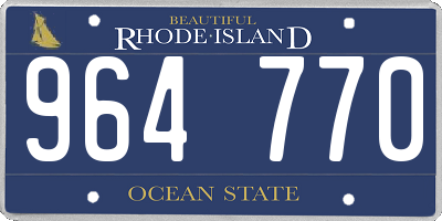 RI license plate 964770