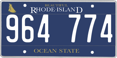RI license plate 964774