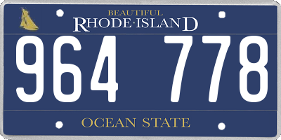 RI license plate 964778