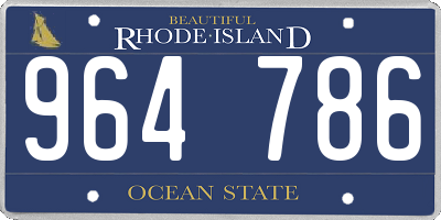 RI license plate 964786