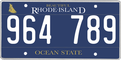 RI license plate 964789