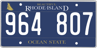 RI license plate 964807