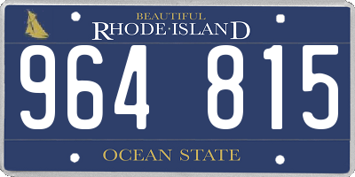 RI license plate 964815