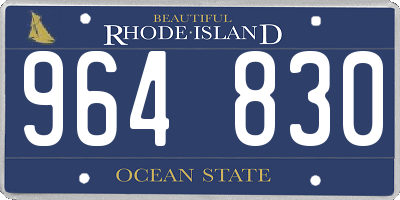 RI license plate 964830