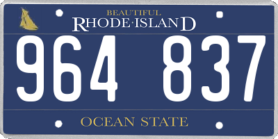 RI license plate 964837