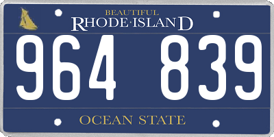 RI license plate 964839