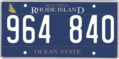 RI license plate 964840