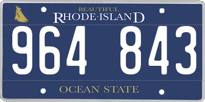 RI license plate 964843