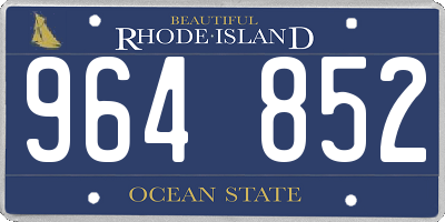 RI license plate 964852