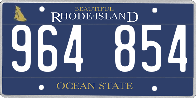 RI license plate 964854
