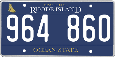 RI license plate 964860
