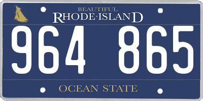RI license plate 964865