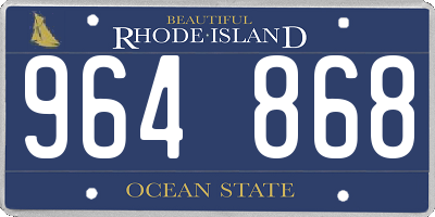 RI license plate 964868