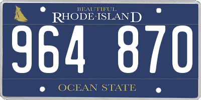 RI license plate 964870
