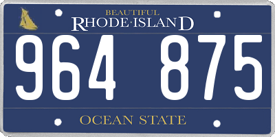 RI license plate 964875
