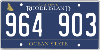 RI license plate 964903