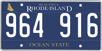 RI license plate 964916
