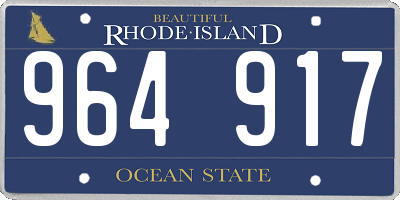 RI license plate 964917
