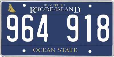 RI license plate 964918