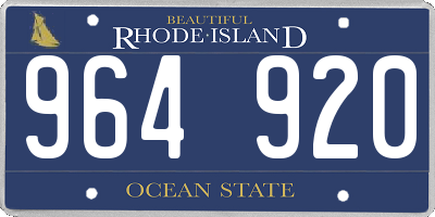 RI license plate 964920