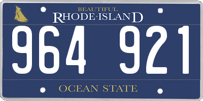 RI license plate 964921