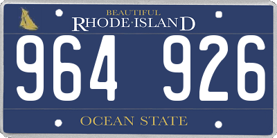 RI license plate 964926