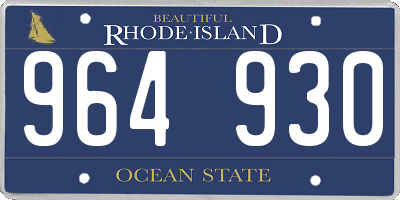 RI license plate 964930