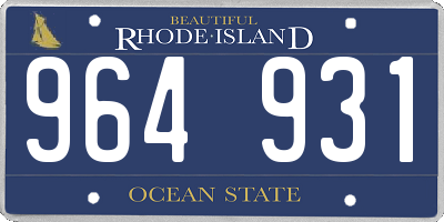 RI license plate 964931