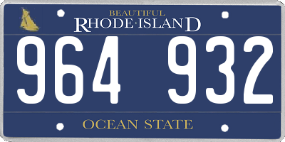 RI license plate 964932
