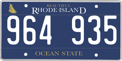 RI license plate 964935