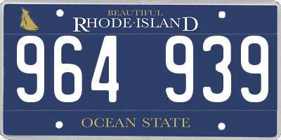 RI license plate 964939