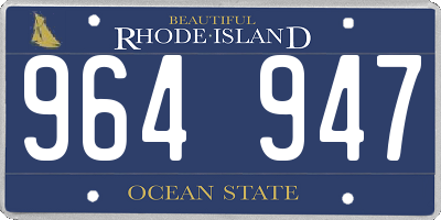 RI license plate 964947