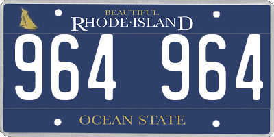 RI license plate 964964