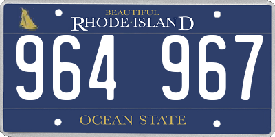RI license plate 964967