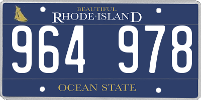 RI license plate 964978