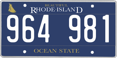 RI license plate 964981