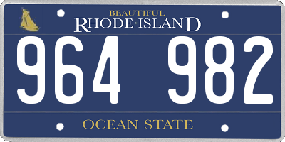 RI license plate 964982