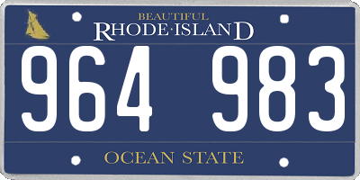 RI license plate 964983