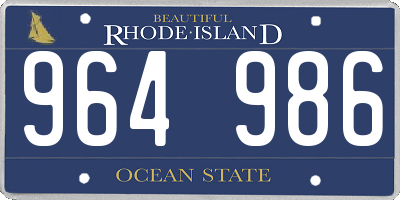 RI license plate 964986