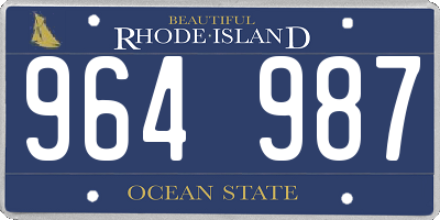 RI license plate 964987