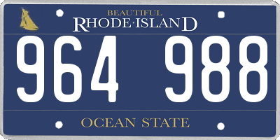 RI license plate 964988