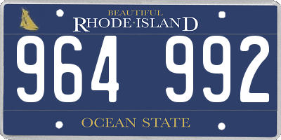 RI license plate 964992