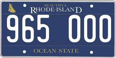 RI license plate 965000