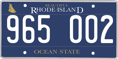 RI license plate 965002