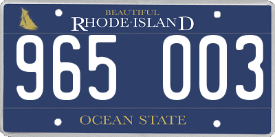 RI license plate 965003