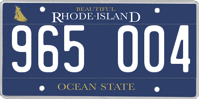 RI license plate 965004