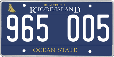 RI license plate 965005