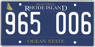 RI license plate 965006