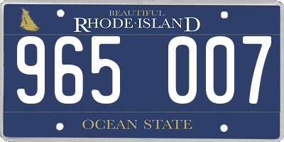 RI license plate 965007