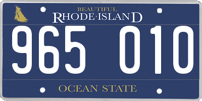 RI license plate 965010